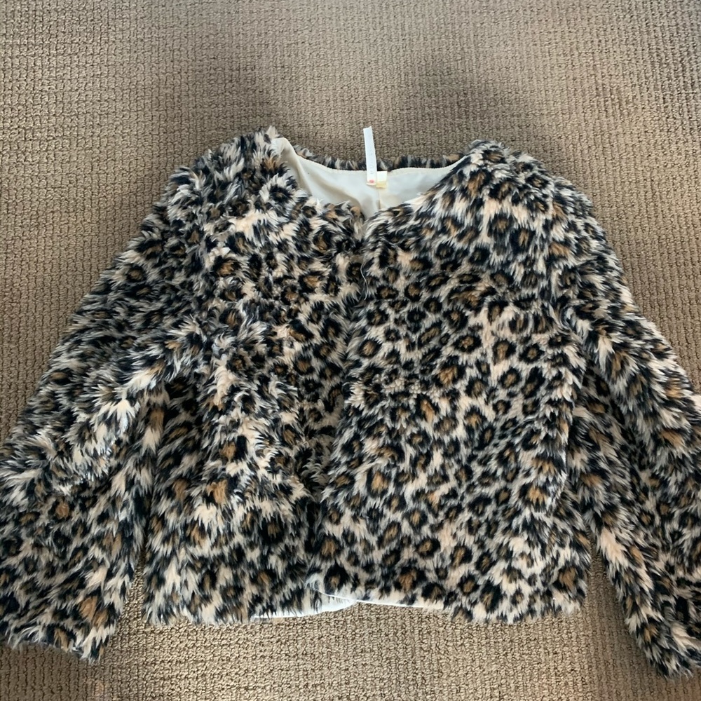 Animal print crop jacket